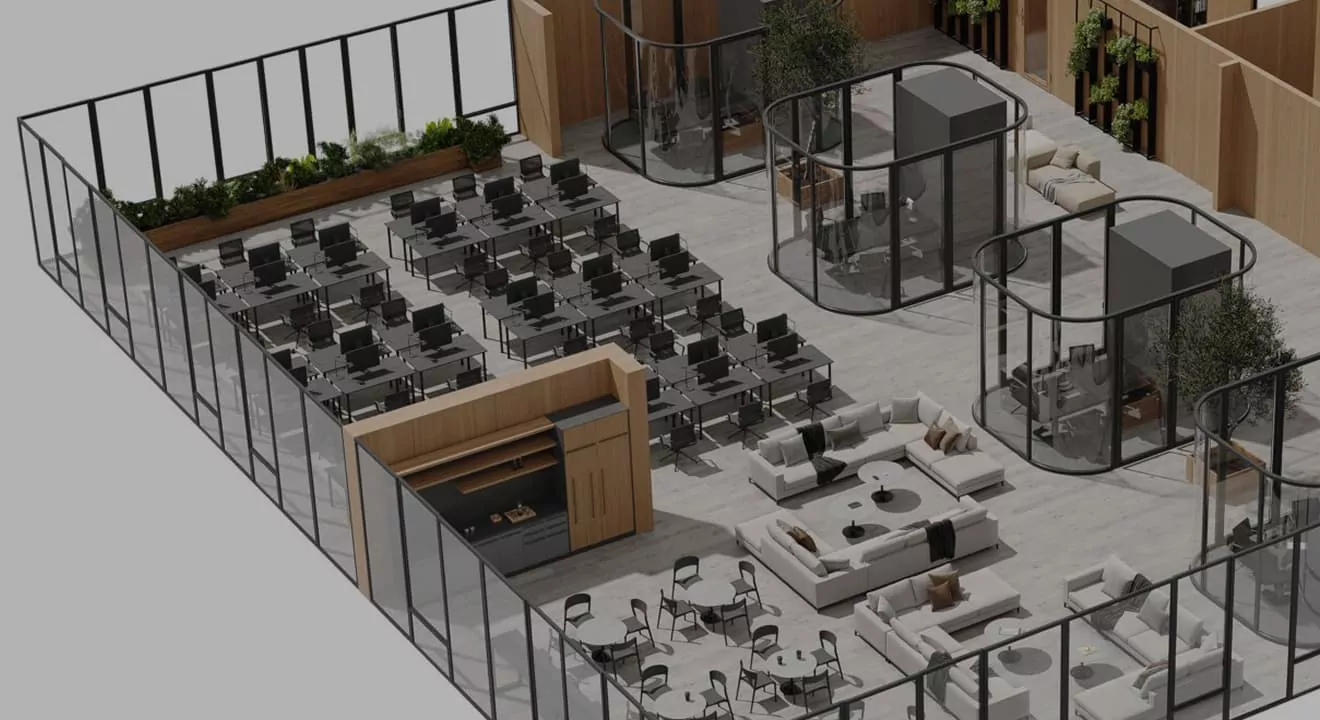 3D Floor Plan Services example — furnished isometric floor plan render