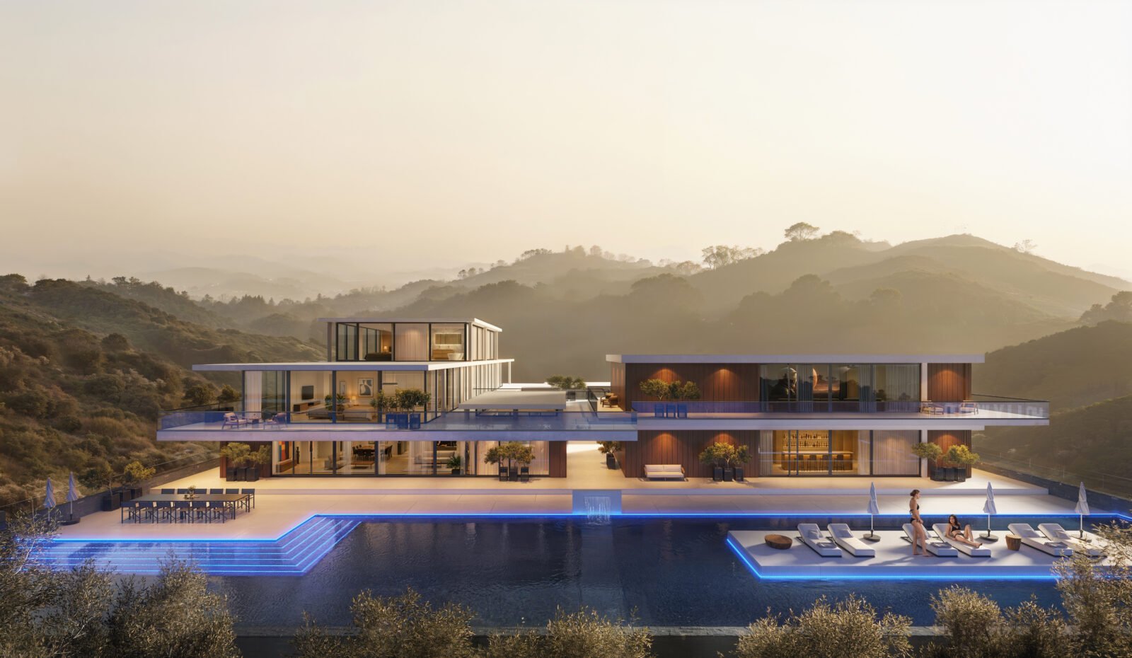 Hillside villa with infinity pool