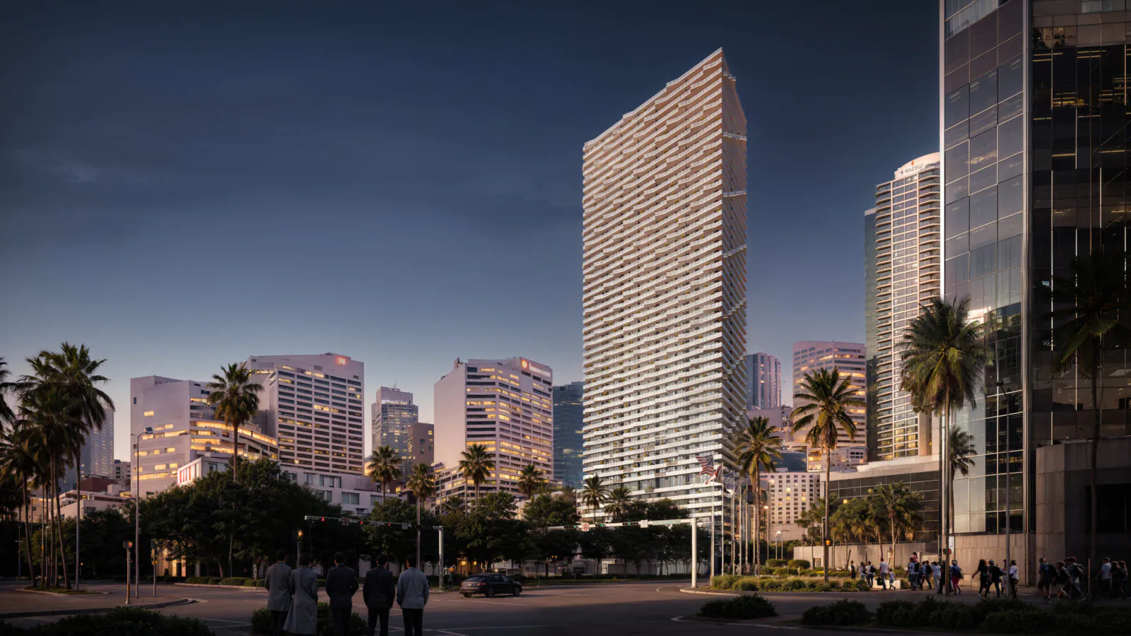 Exterior Visualization example — SLS Brickell tower render